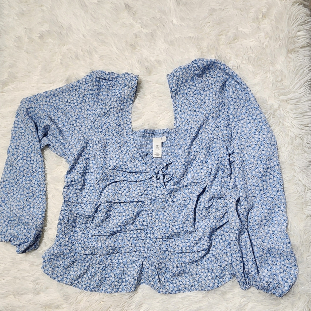 Blue Floral Women's Top
